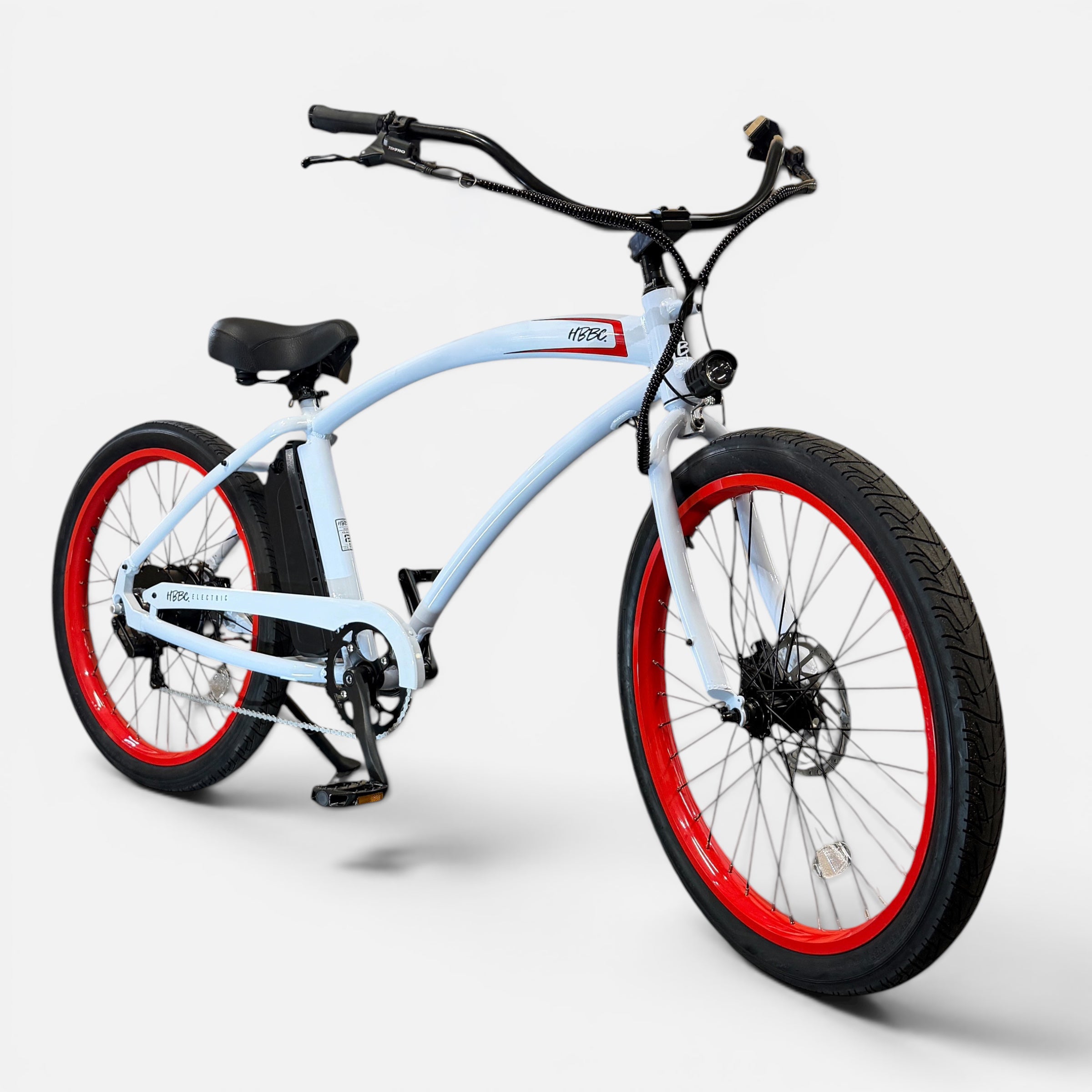 HBBC Men's Electric Cruiser - White/Red