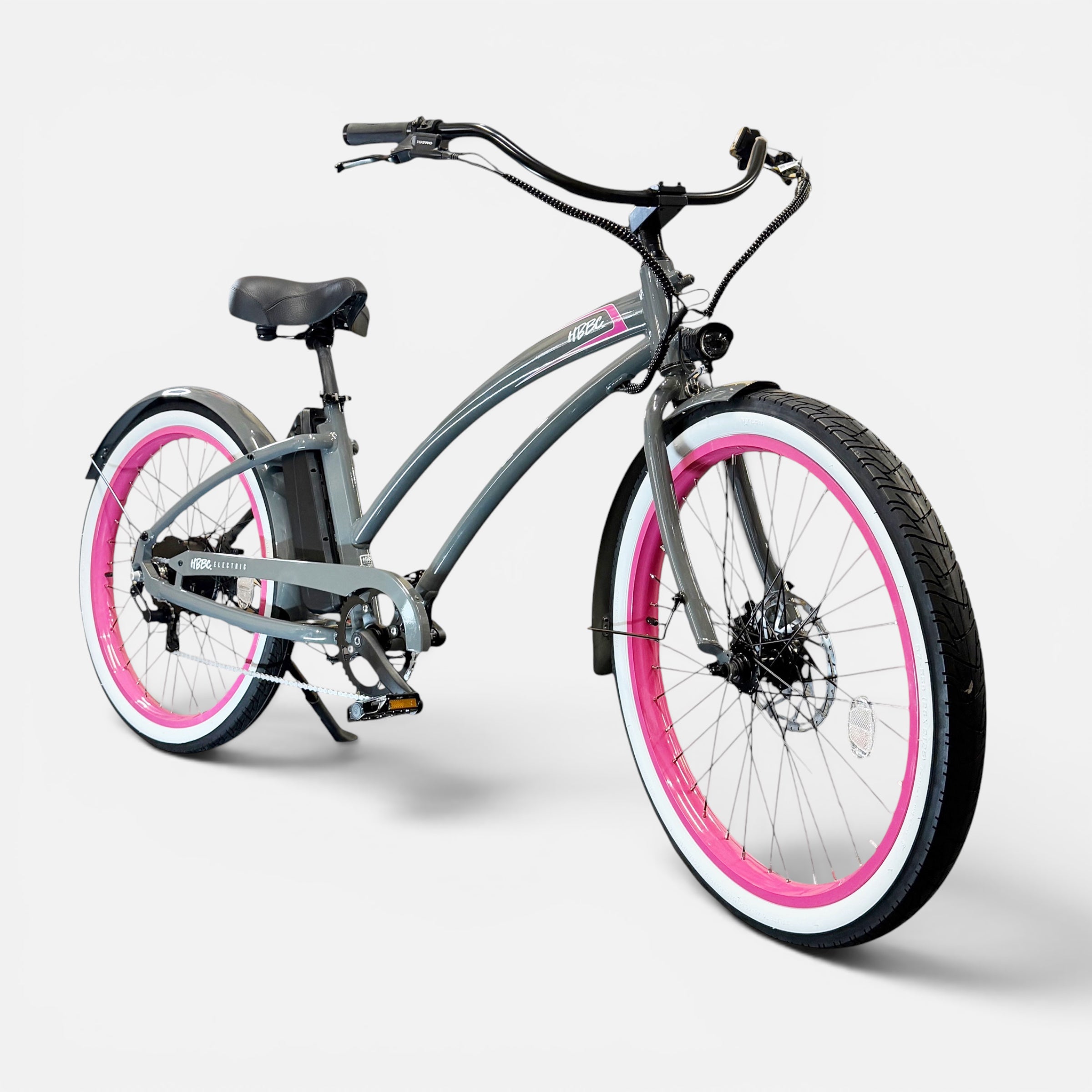 HBBC Women's Electric Cruiser - Grey/Pink