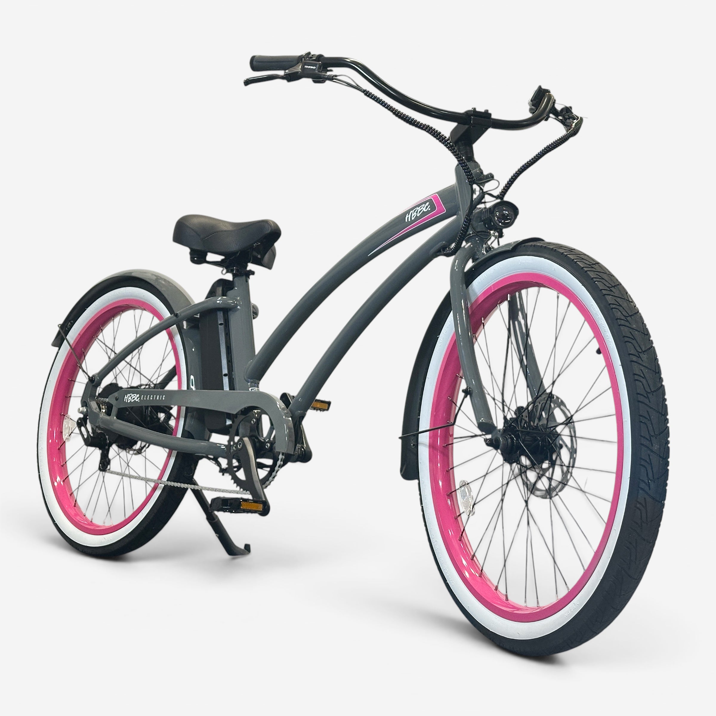 HBBC Women's Electric Cruiser - Grey/Pink