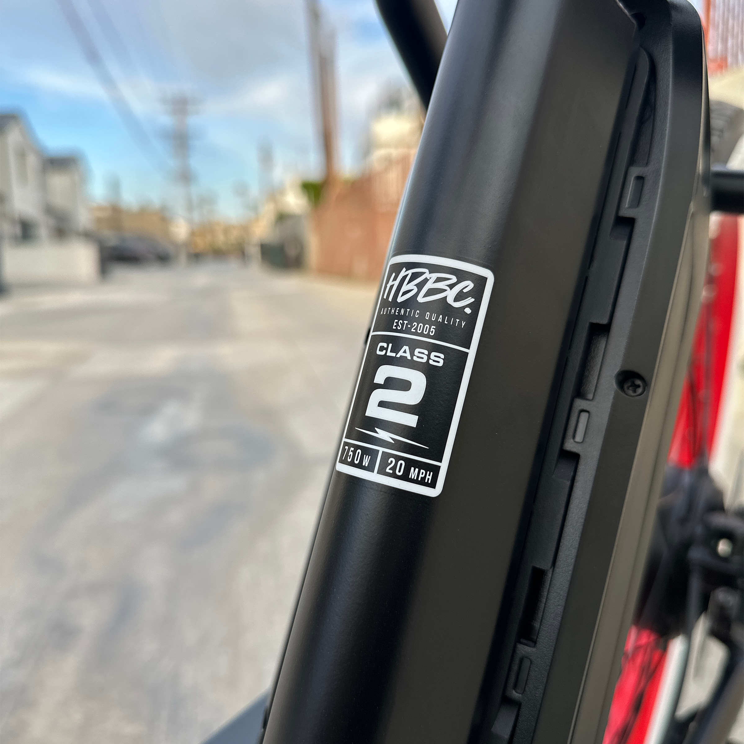 HBBC Men's Electric Cruiser - Flat Black/Red