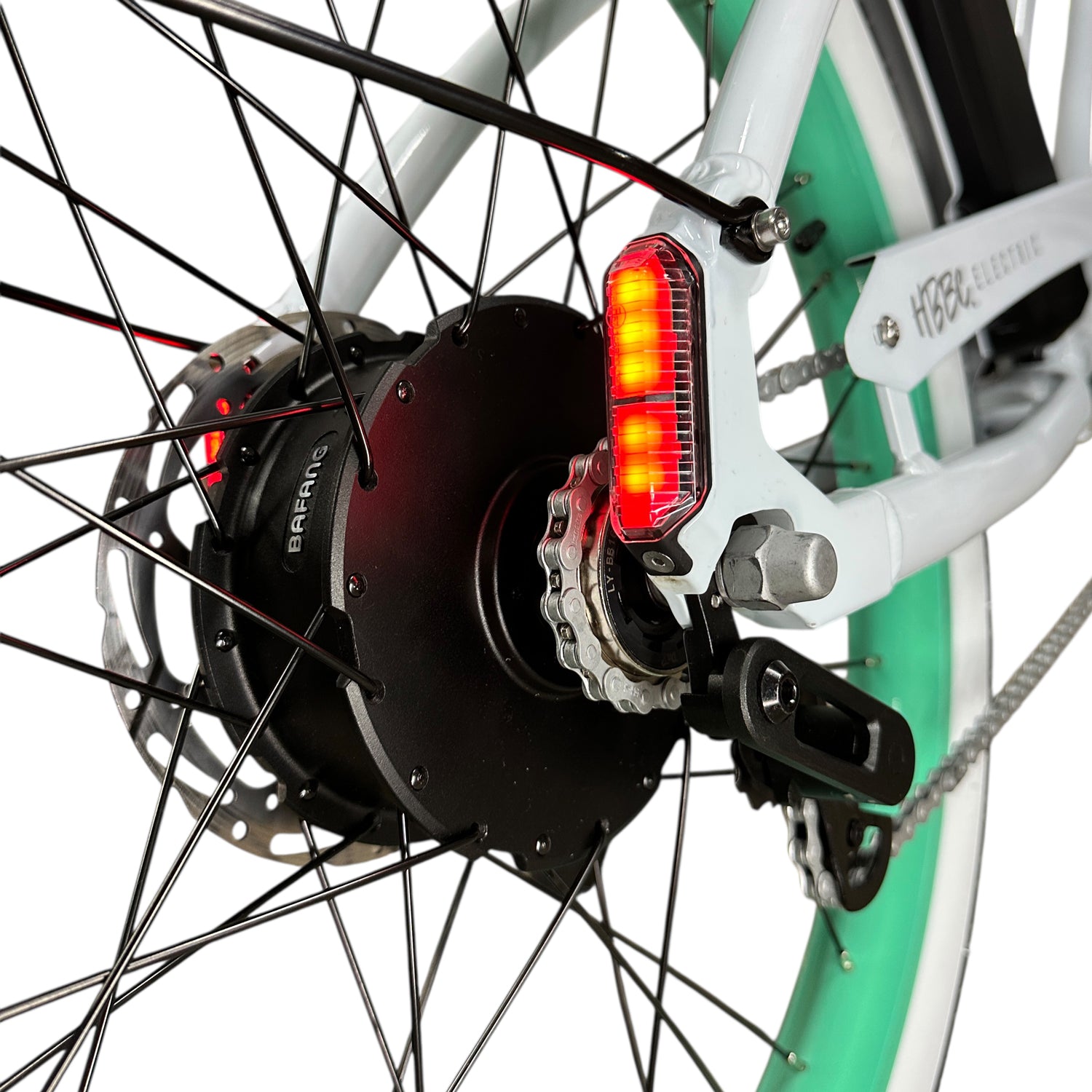 HBBC Women's Electric Cruiser - White/Mint