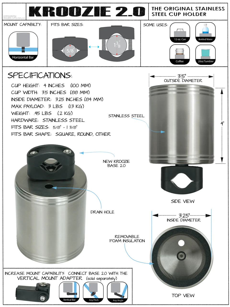 Cupholders - Kroozie Standard *$5.99 STOCKING STUFFER BLOWOUT* LIMIT 2