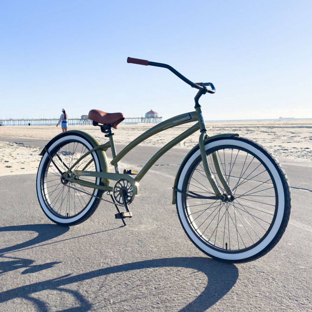 SKULLXBONES Women's Beach Cruiser - GLOSS OLIVE GREEN