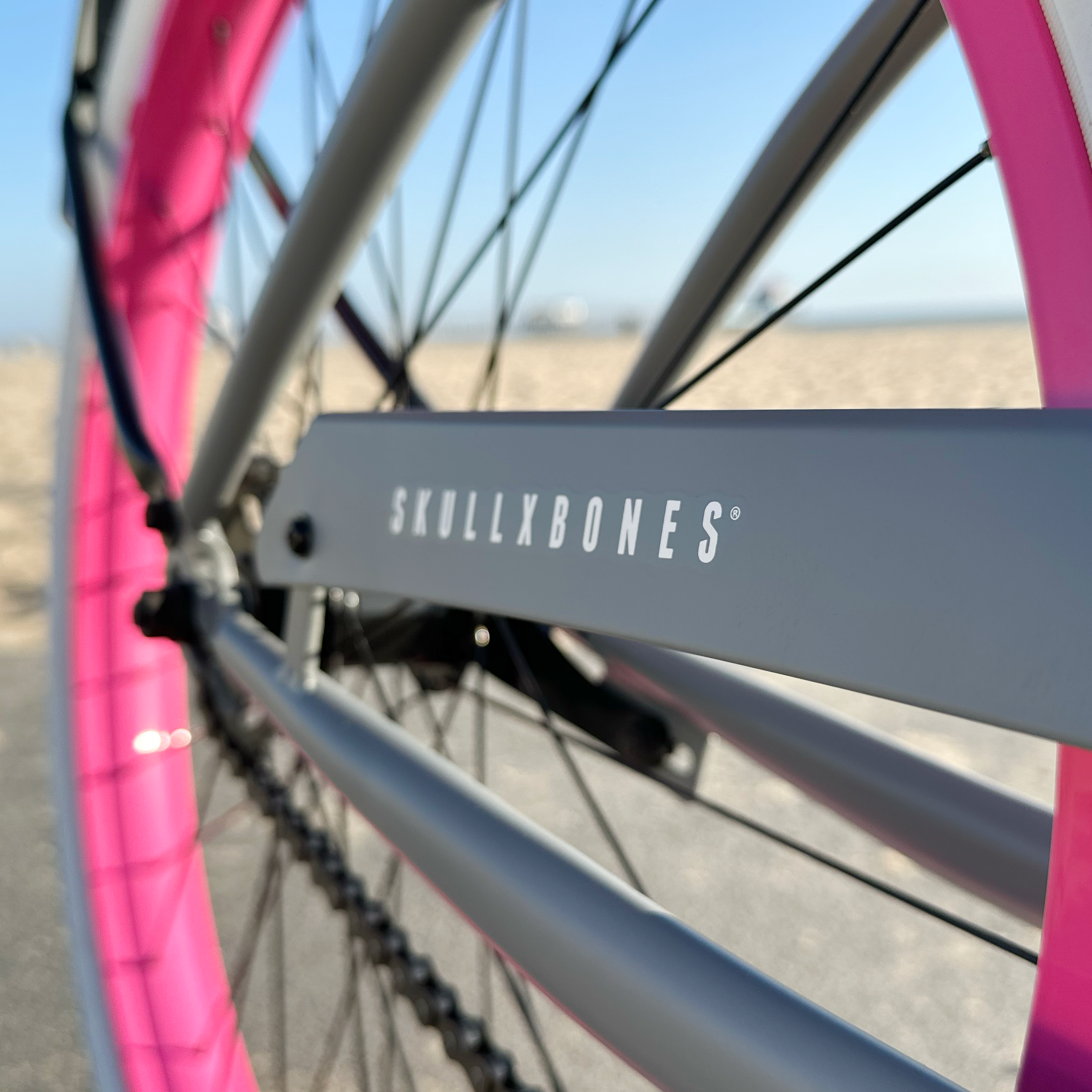 SKULLXBONES Women's Beach Cruiser - FLAT GREY/PINK