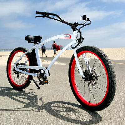 HBBC Men's Electric Cruiser - White/Red