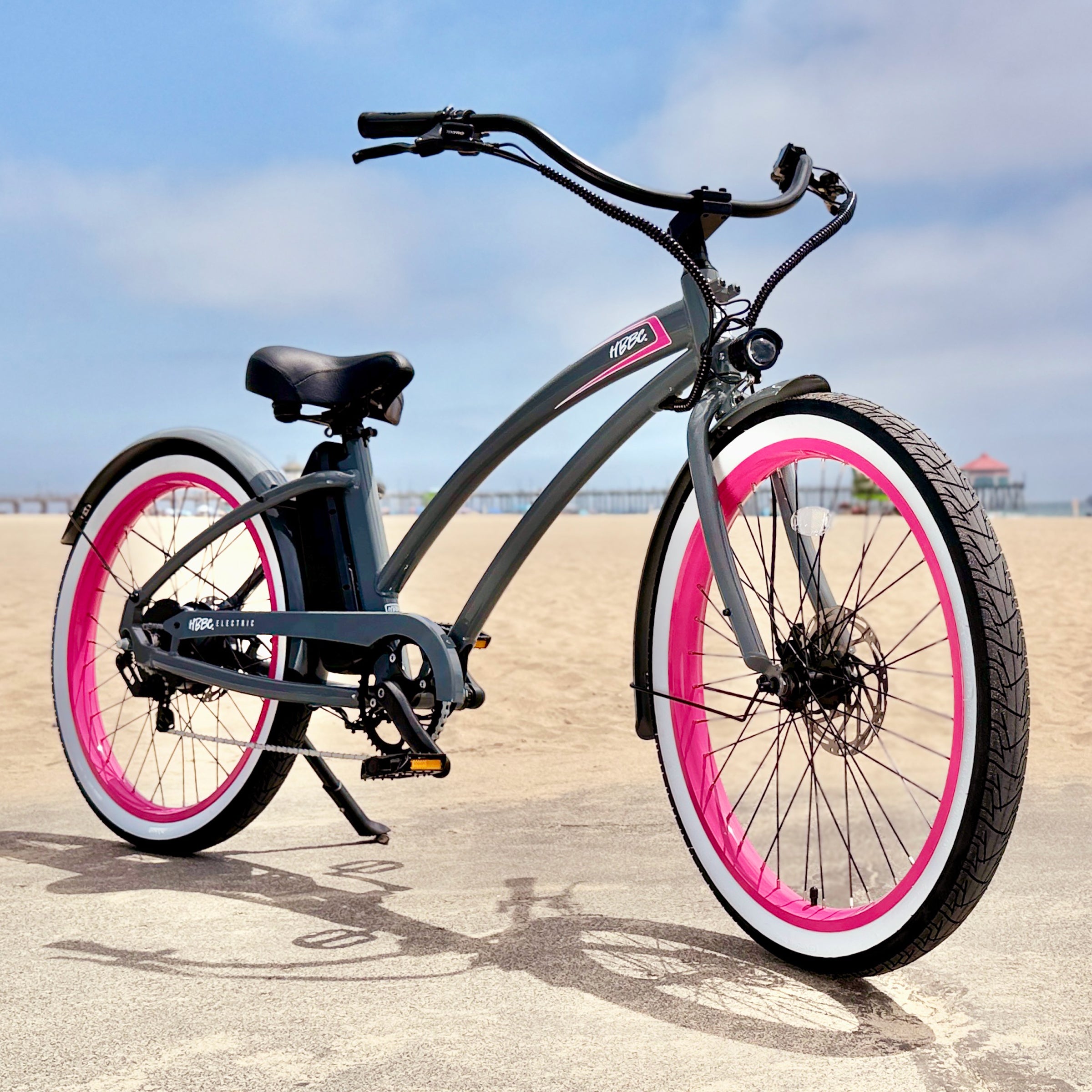 HBBC Women's Electric Cruiser - Grey/Pink