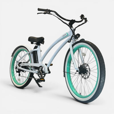 electric beach cruiser bicycle sixthreezero Around the Block 500W - Women's 26" Seven Speed Cru Coast is the ONLY electric belt drive beach cruiser on the market! Laguna Electric Beach Cruiser Bicycle