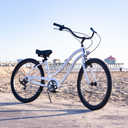 HBBC Women’s Beach Cruiser 7 Speed – WHITE