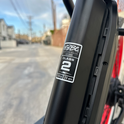 HBBC Men's Electric Cruiser - Flat Black/Red