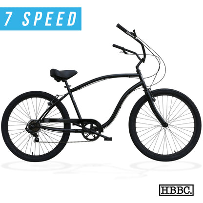 HBBC Men’s Beach Cruiser 7 Speed – GLOSS BLACK