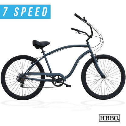 HBBC Men’s Beach Cruiser 7 Speed – ANCHOR GREY