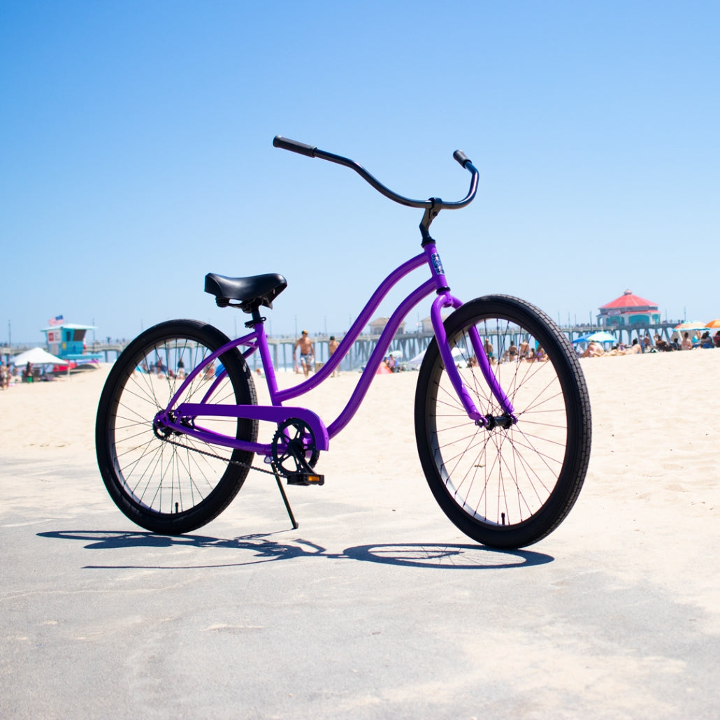 womens purple bicycle Purple Women's Beach Cruiser – HBBC