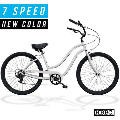 HBBC Women’s Beach Cruiser 7 Speed – WHITE