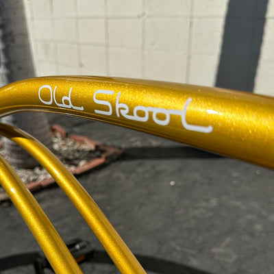 OLD SKOOL Men's 3-Speed Beach Cruiser Metallic Gold – top-down view