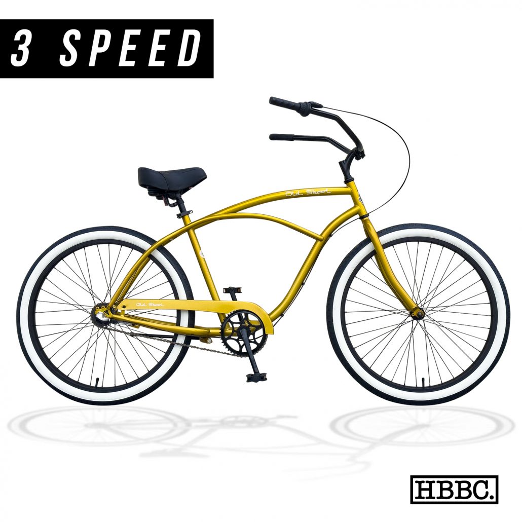 OLD SKOOL Men's Beach Cruiser 3 Speed - METALLIC GOLD