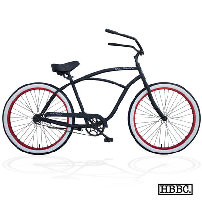 OLD SKOOL Men’s Beach Cruiser – FLAT BLACK/RED