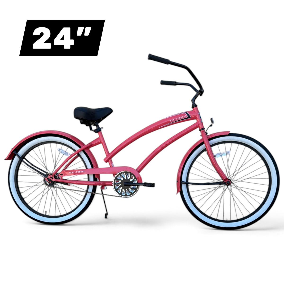SKULLXBONES 24-inch women's beach cruiser in coral