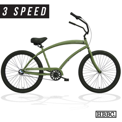 SKULLXBONES Men's Beach Cruiser 3 Speed - OLIVE