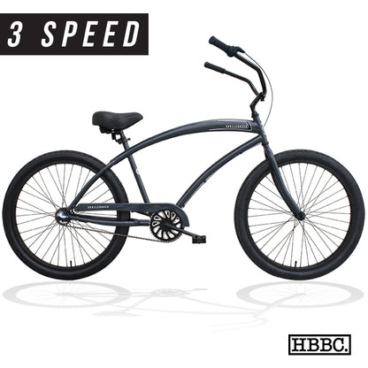 SKULLXBONES Men's Beach Cruiser 3 Speed - BATTLESHIP GREY