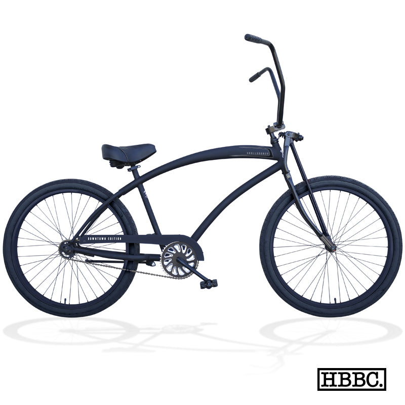 SKULLXBONES Downtown Edition Beach Cruiser FLAT BLACK Huntington Beach Bicycle Company Inc