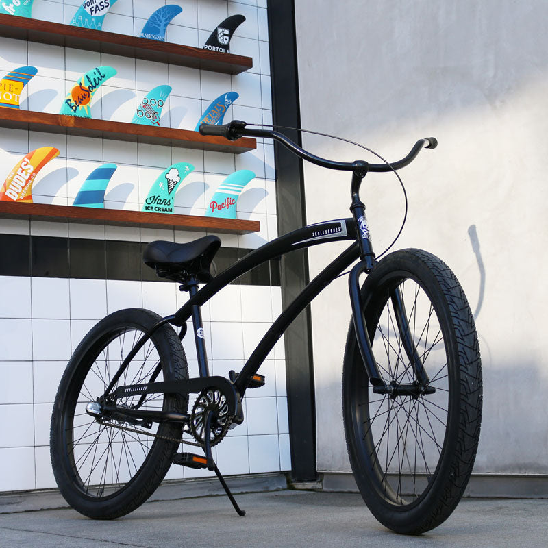 SKULLXBONES Men's 3-Speed Beach Cruiser – Flat Black