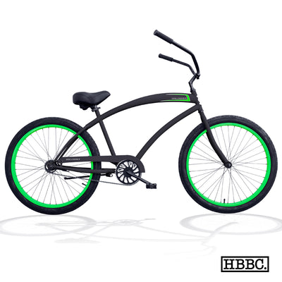 SKULLXBONES Men's Beach Cruiser Flat Black/Green – main lifestyle view