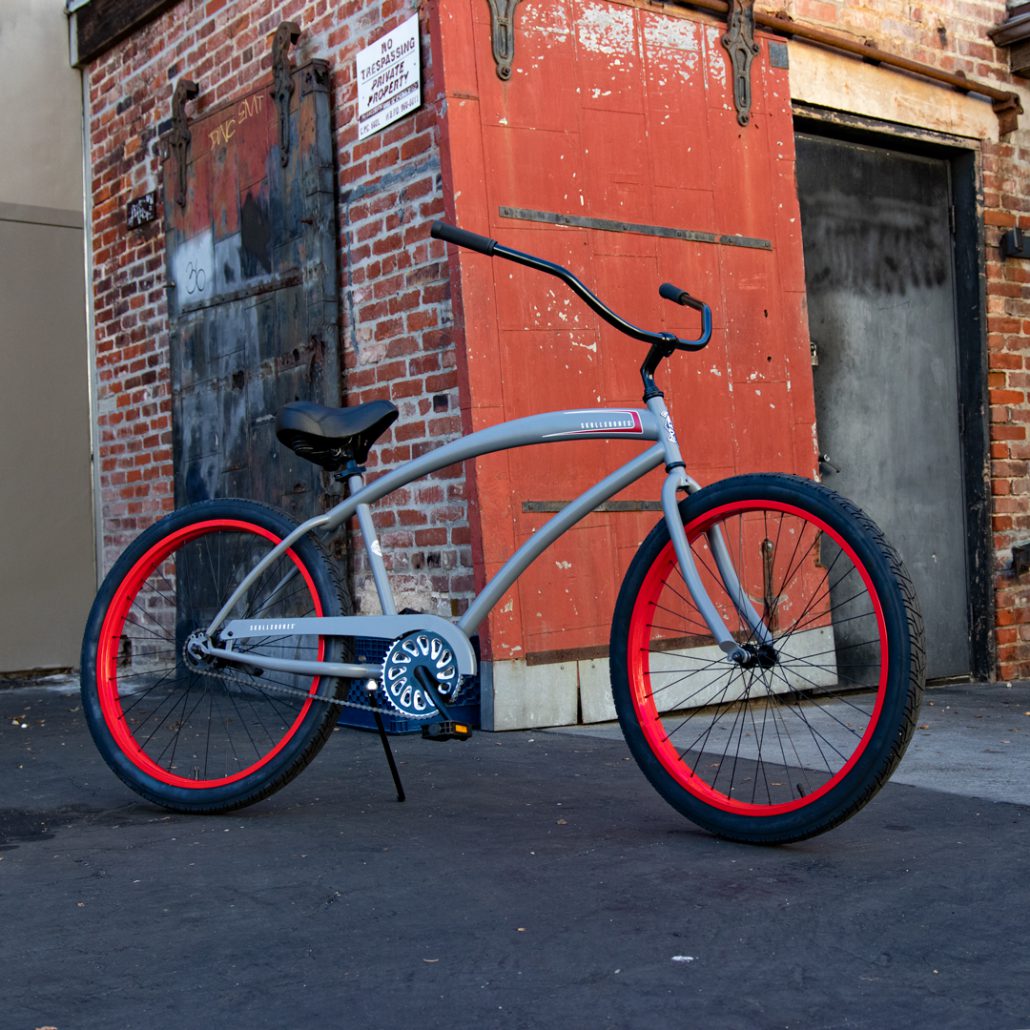 SKULLXBONES Men's Beach Cruiser - FLAT GREY/RED