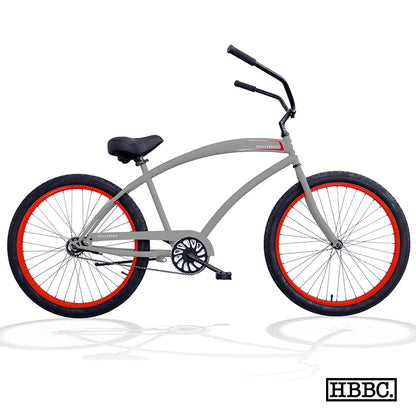 SKULLXBONES Men's Beach Cruiser - FLAT GREY/RED