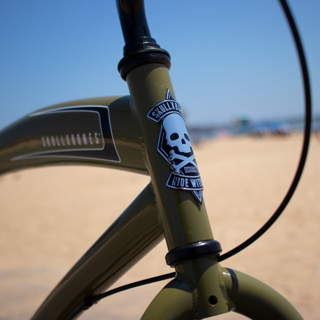 yazoo crossbike c3 8 SKULLXBONES Men's 3-Speed Beach Cruiser – Olive Green