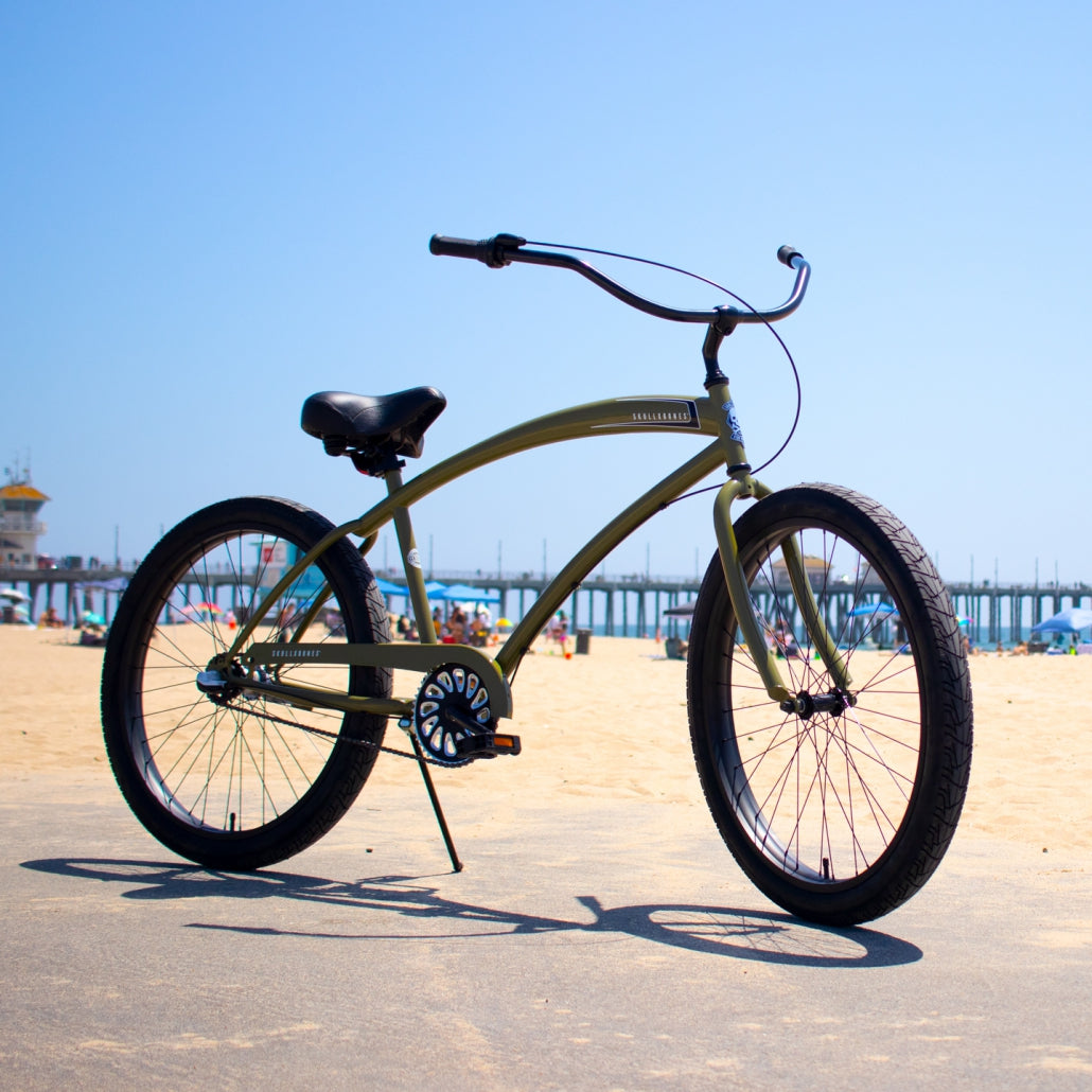 SKULLXBONES Men's 3-Speed Beach Cruiser – Olive Green SKULLXBONES Men's 3-Speed Beach Cruiser – Olive Green