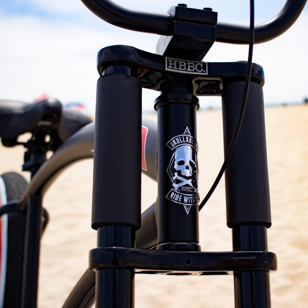 SKULLXBONES Wide Series Beach Cruiser - 3spd - FLAT BLACK/RED