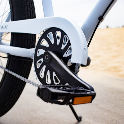 SKULLXBONES Wide Series Beach Cruiser 3 Speed - Rover White and Black - Crank Detail