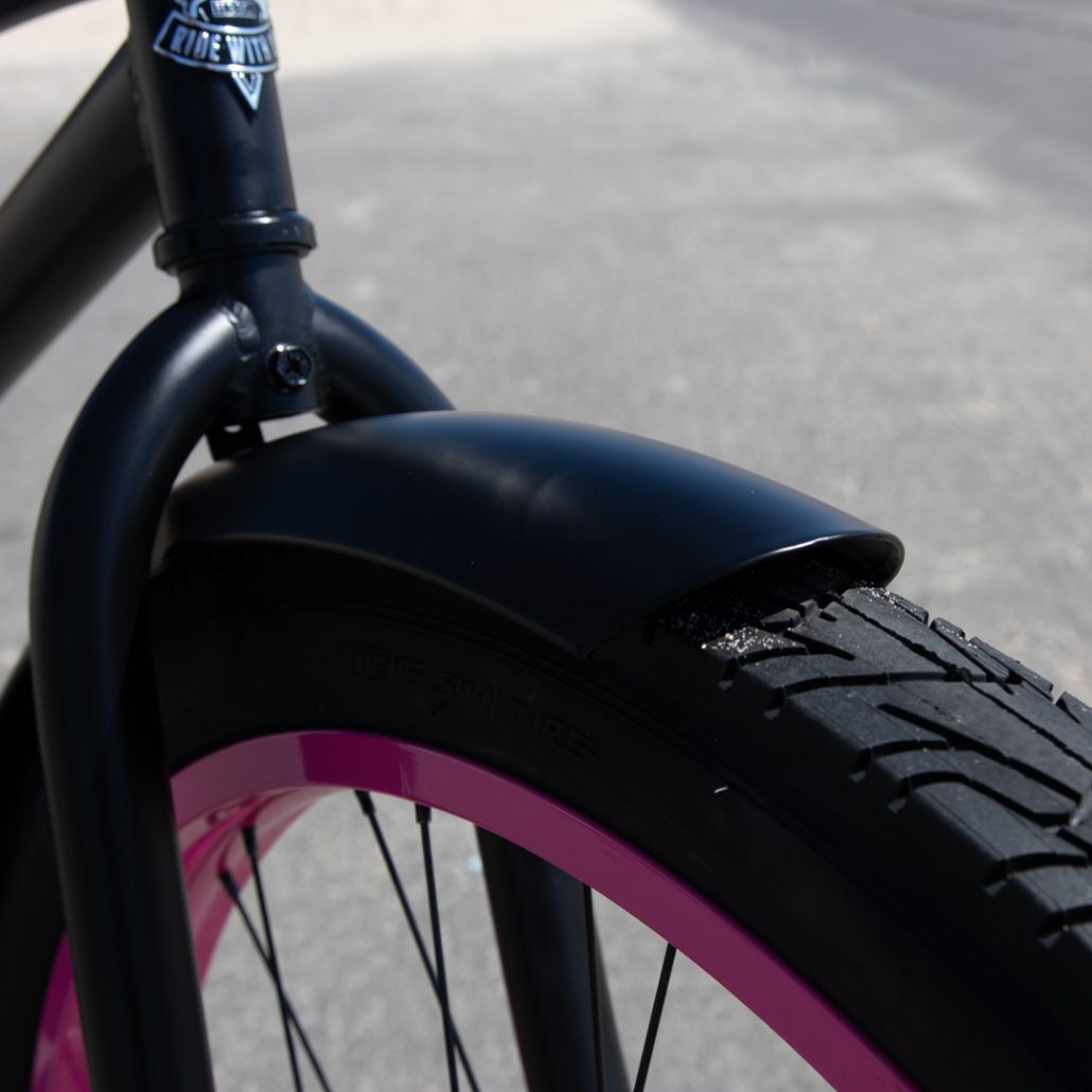 SKULLXBONES Women's Beach Cruiser - FLAT BLACK/PINK