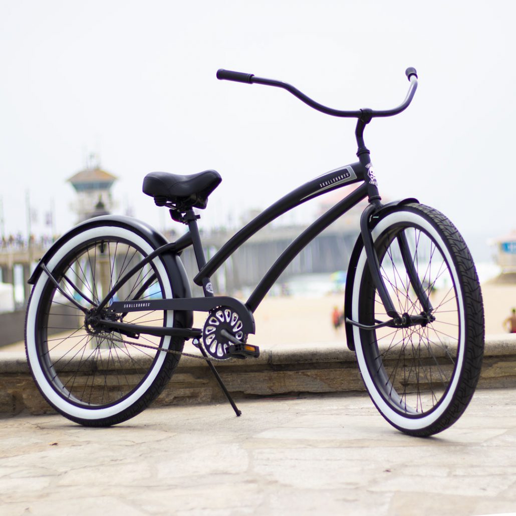 SKULLXBONES Women's Beach Cruiser - FLAT BLACK / BLACK