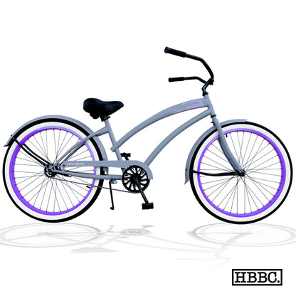 SKULLXBONES Women's Beach Cruiser - FLAT GREY/PURPLE