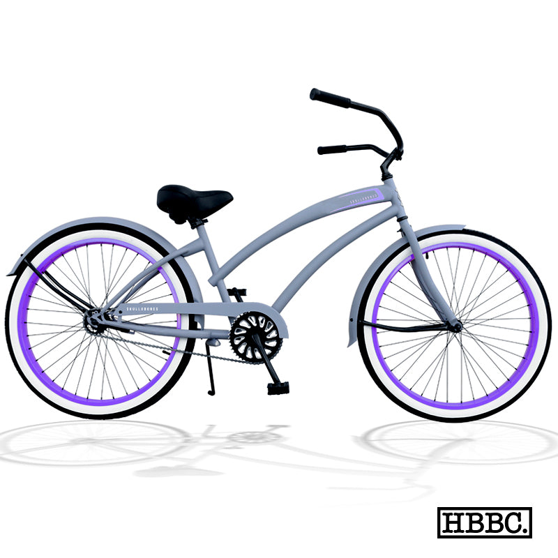 SKULLXBONES Women's Beach Cruiser - FLAT GREY/PURPLE