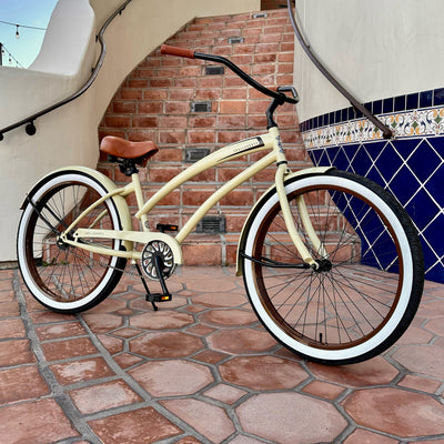 SKULLXBONES Women's Beach Cruiser - GLOSS VANILLA/BROWN