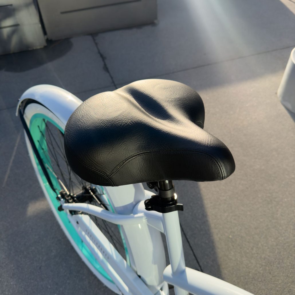 SKULLXBONES Women's 3-Speed Beach Cruiser Rover White/Mint | HBBC Huntington Beach Bicycle Company, Inc. SKULLXBONES Women's 3-Speed Beach Cruiser Rover White/Mint | HBBC Huntington Beach Bicycle Company, Inc.