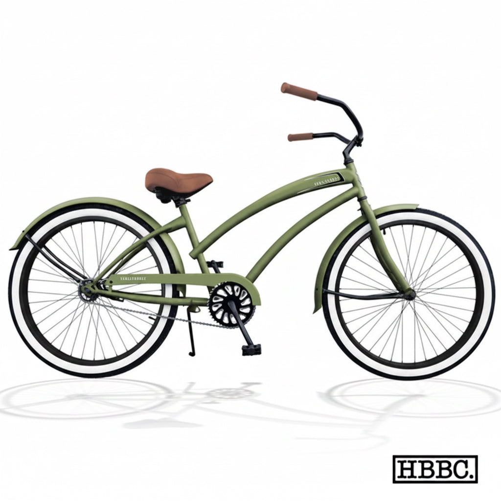 SKULLXBONES Women's Beach Cruiser - GLOSS OLIVE GREEN
