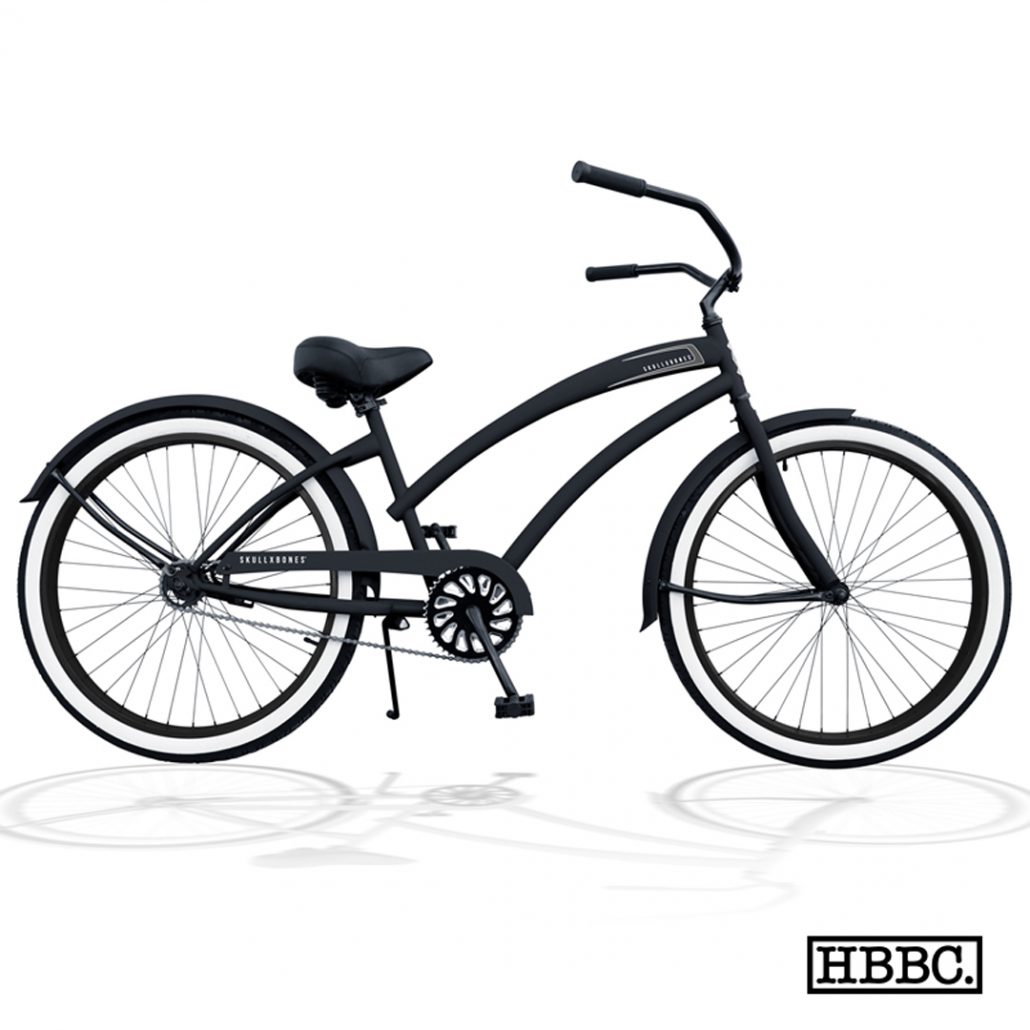 SKULLXBONES Women's Beach Cruiser - FLAT BLACK / BLACK