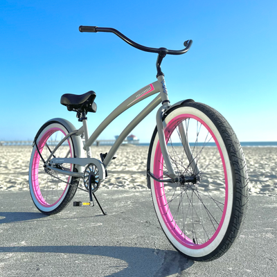 SKULLXBONES Women's Beach Cruiser - FLAT GREY/PINK