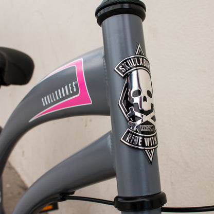 SKULLXBONES Women's Beach Cruiser 3 Speed - FLAT GREY/PINK