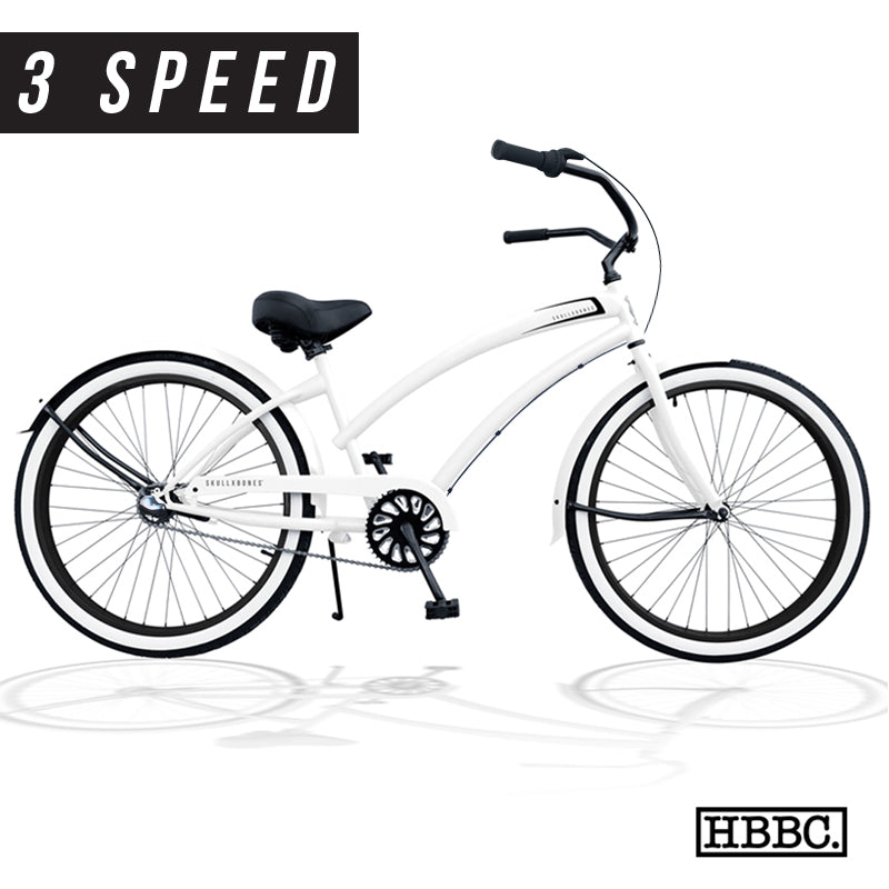 SKULLXBONES Women's Beach Cruiser 3 Speed - ROVER WHITE