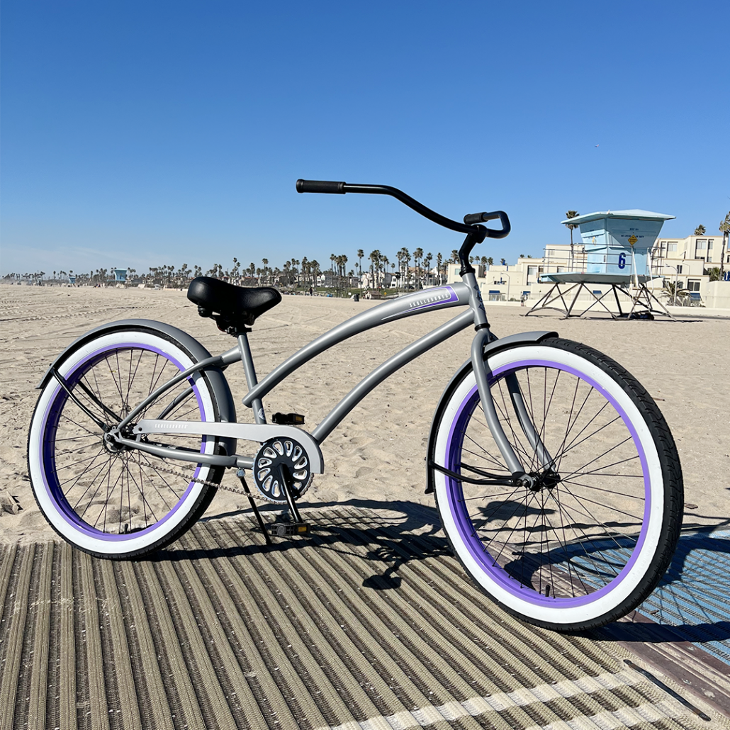 SKULLXBONES Women's Beach Cruiser - FLAT GREY/PURPLE