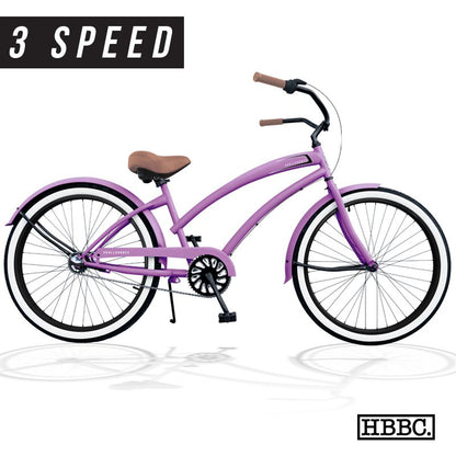 SKULLXBONES Women's Beach Cruiser 3 Speed - DESERT LILAC