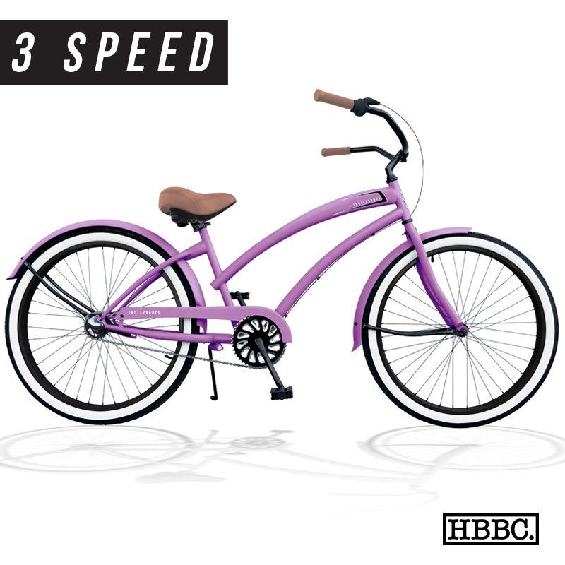 SKULLXBONES Women's Beach Cruiser 3 Speed - DESERT LILAC