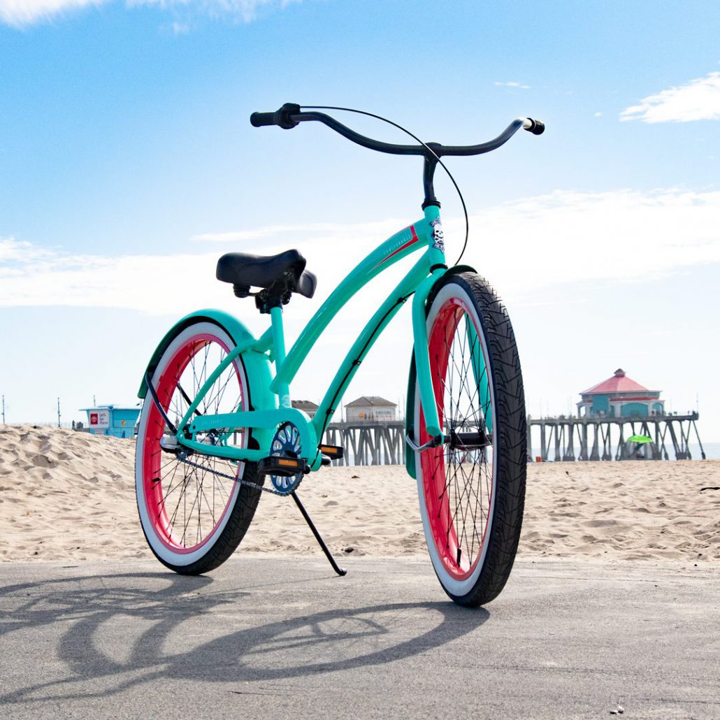 SKULLXBONES Women's Beach Cruiser 3 Speed - MINT/CORAL