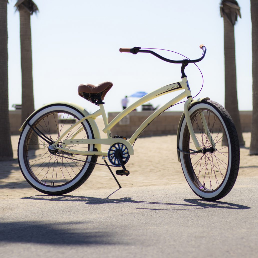 SKULLXBONES Women's Beach Cruiser 3 Speed - GLOSS VANILLA/BROWN